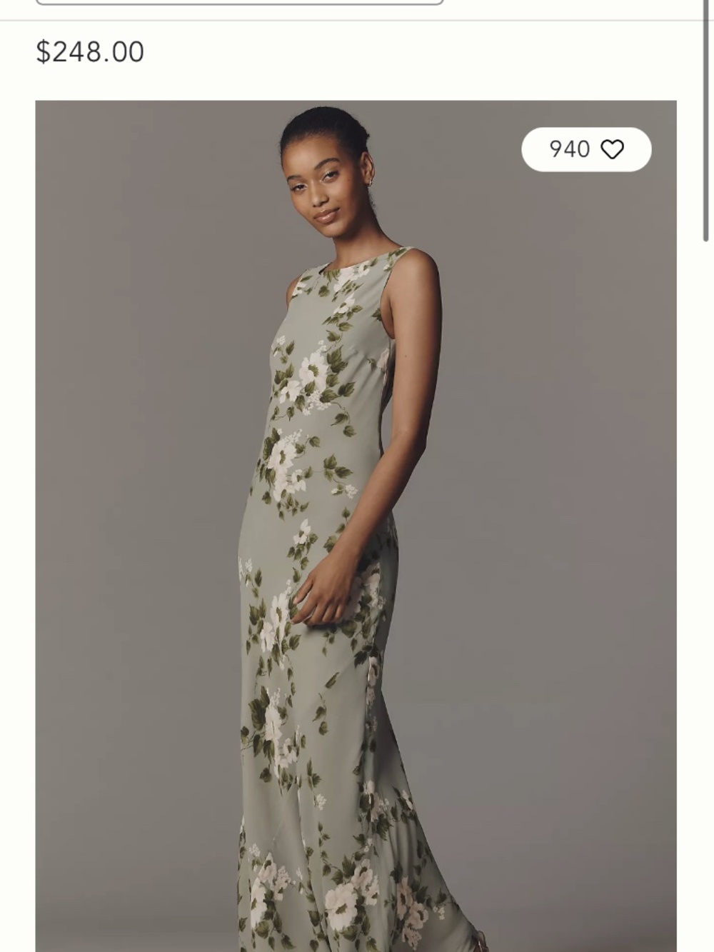 Reformation Prescott maxi dress green and white floral - Picture 1 of 6